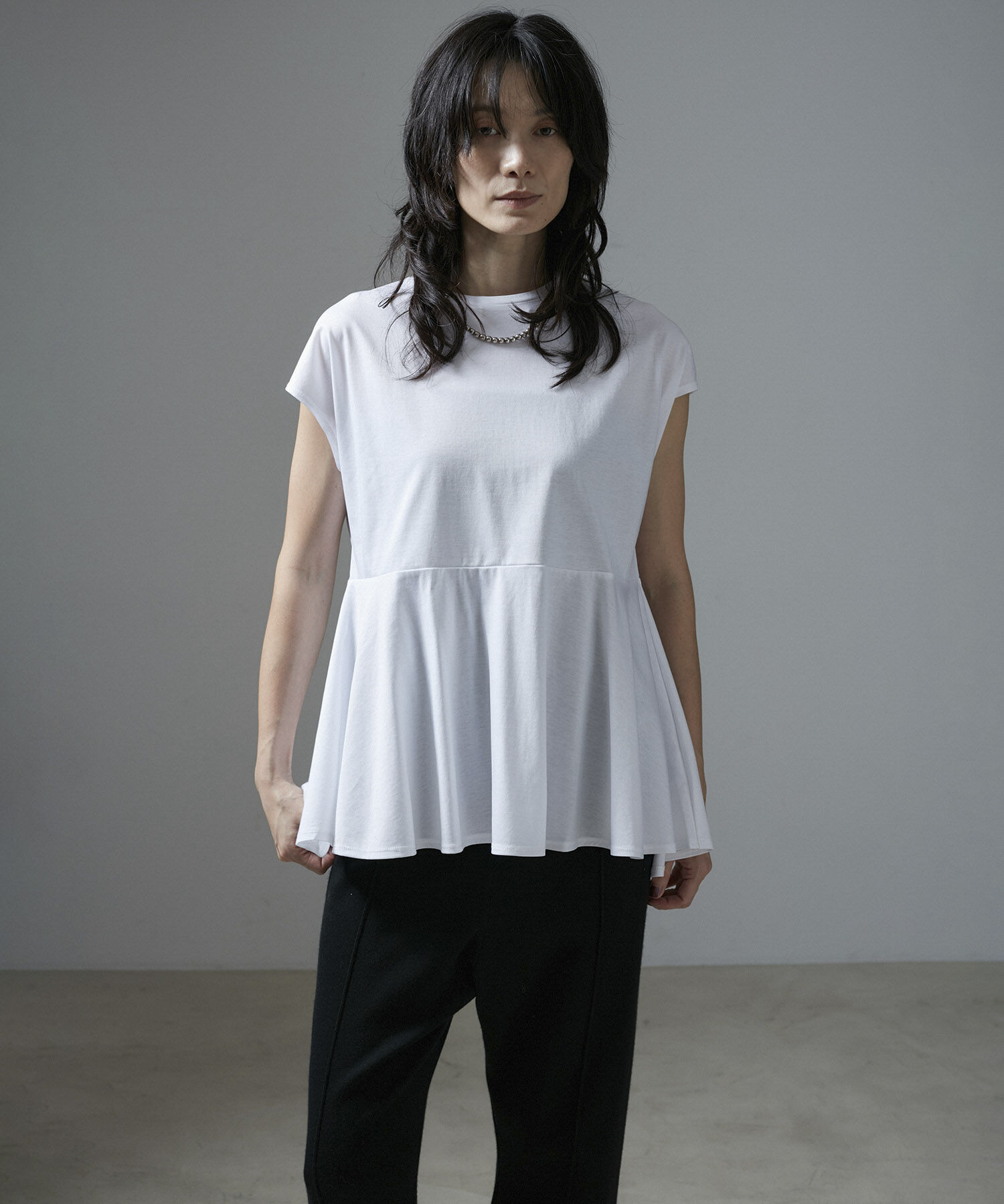 SALON adam et rope'「【WEB限定】フレンチスリーブペプラムTシャツ」|Tシャツ・カットソー|