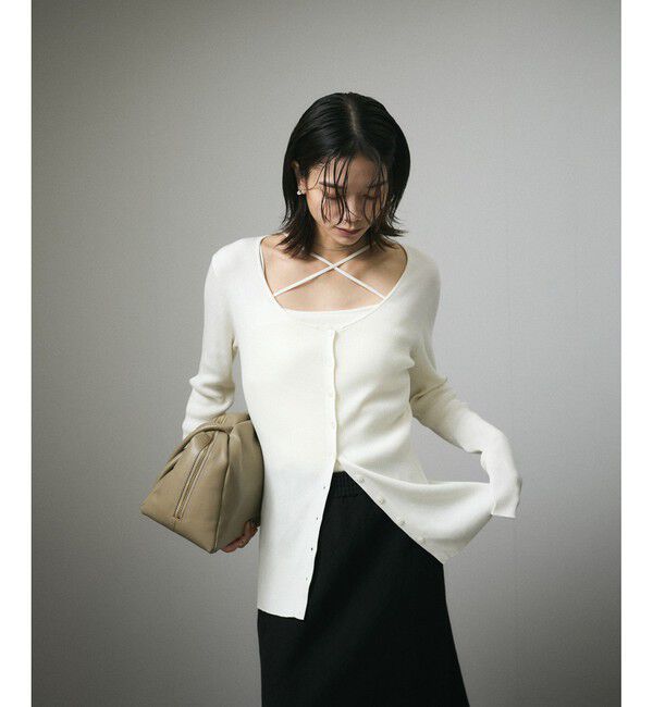 SALON adam et rope'「キュプラコットンリブカーディガン」|カーディガン|