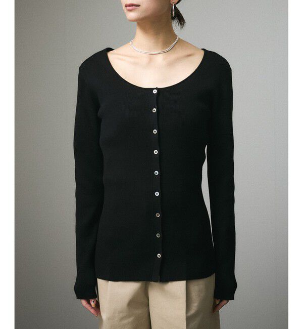 SALON adam et rope'「キュプラコットンリブカーディガン」|カーディガン|