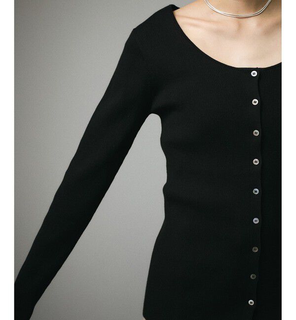 SALON adam et rope'「キュプラコットンリブカーディガン」|カーディガン|