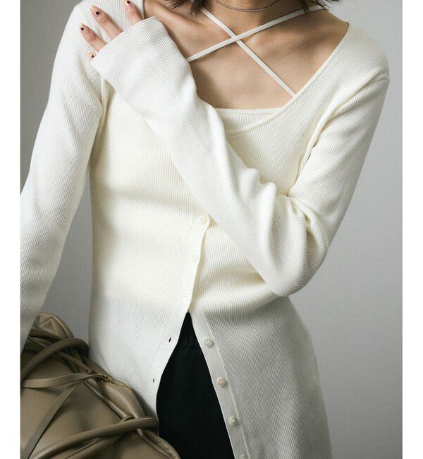 SALON adam et rope'「キュプラコットンリブカーディガン」|カーディガン|オフサブ