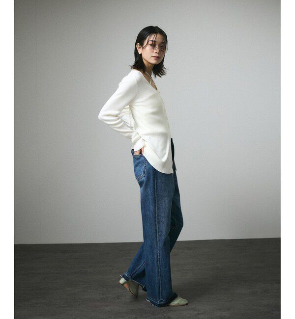 SALON adam et rope'「キュプラコットンリブカーディガン」|カーディガン|