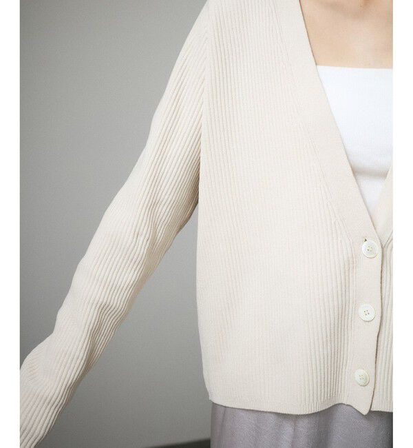 SALON adam et rope'「Vネックカーディガン-CreamyCotton /クリーミーコットン-」|カーディガン|