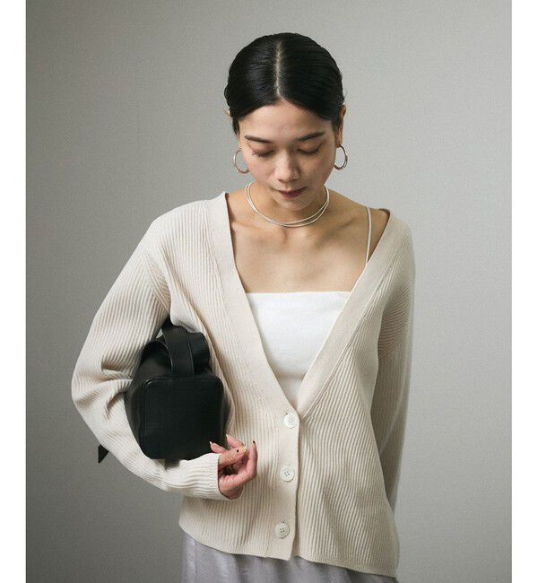 SALON adam et rope'「Vネックカーディガン-CreamyCotton /クリーミーコットン-」|カーディガン|オフサブ