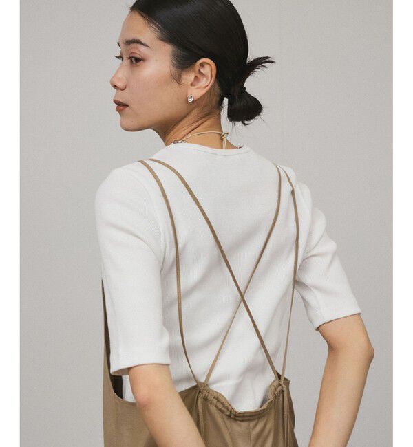 SALON adam et rope'「Primaveil ファームリーリブハーフスリーブTシャツ」|Tシャツ・カットソー|