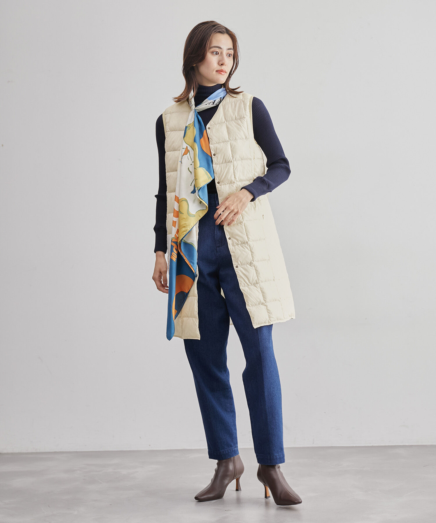 ROPE「【TAION】別注Vネックロングダウンベスト」|ダウン|