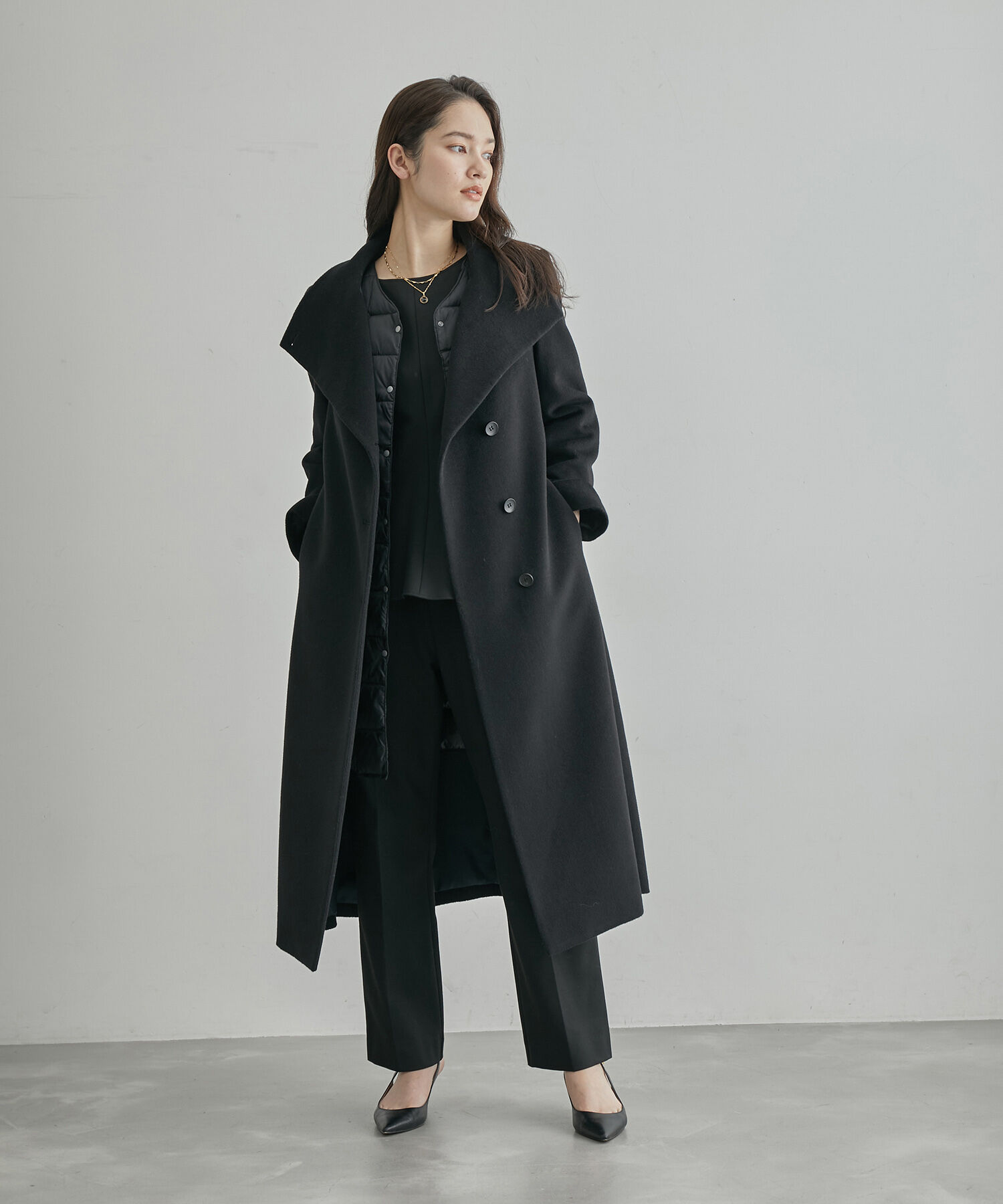 ROPE「【TAION】別注Vネックロングダウンベスト」|ダウン|