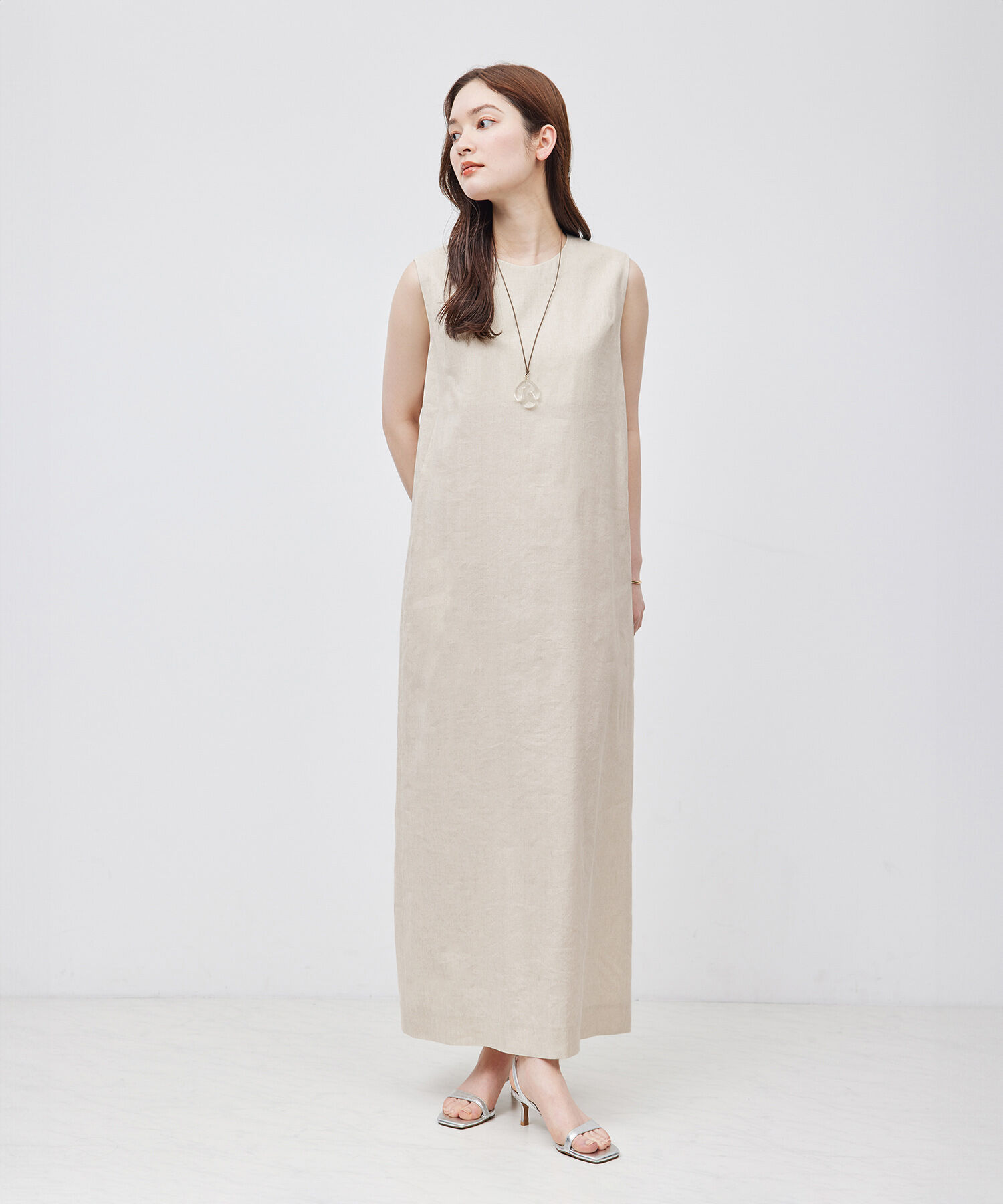 ROPE「麻混ノースリーブワンピース」|ワンピース|