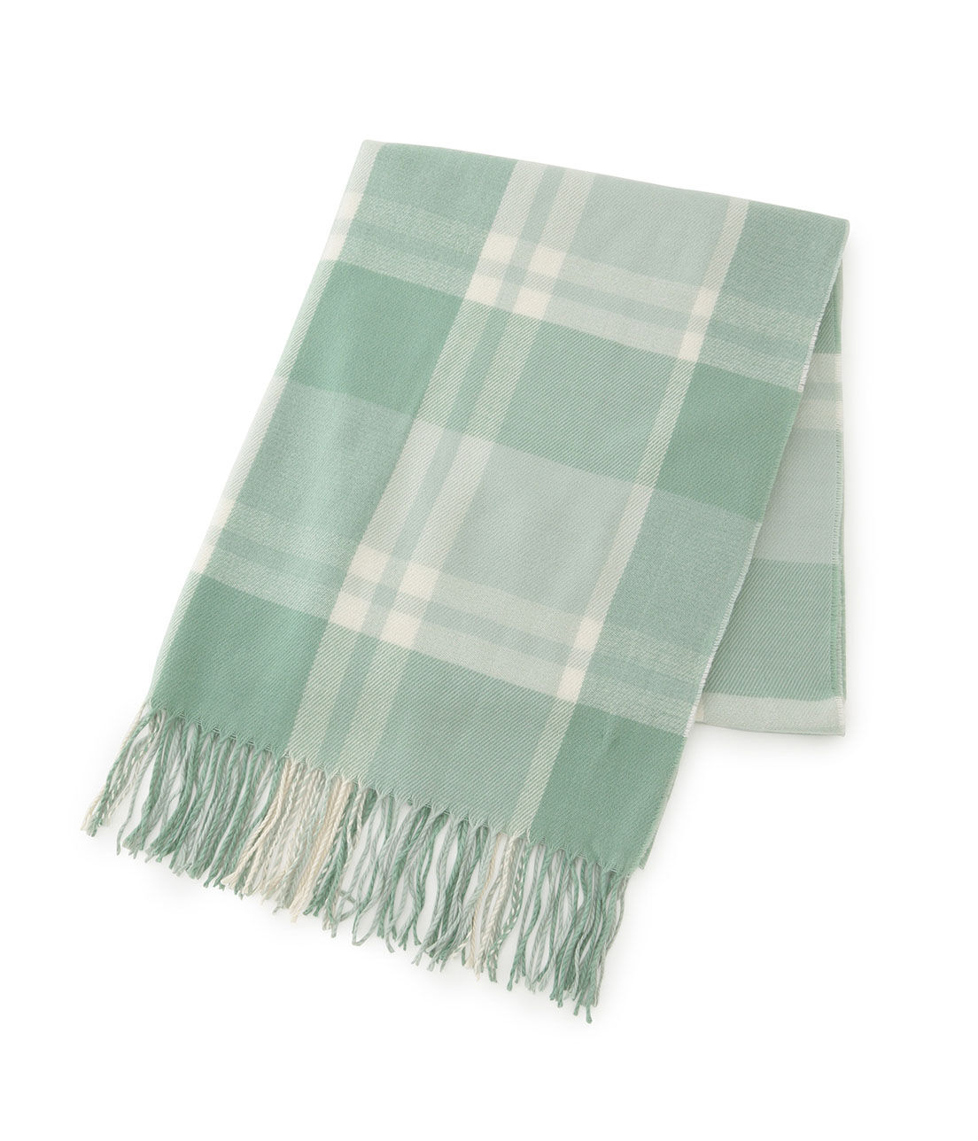 VIS「【静電気防止】【6色展開】チェックストール」|ストール|グリーン系(35)