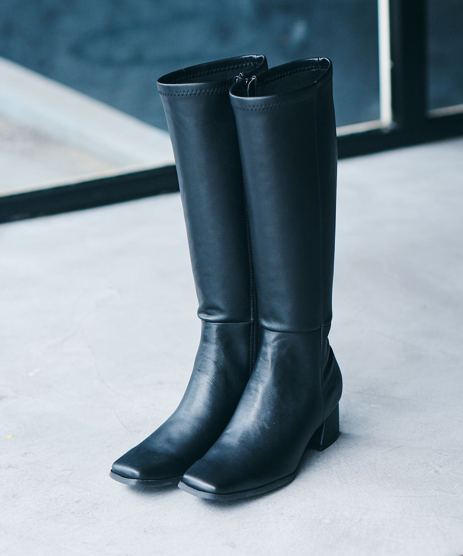 Juze「スクエアトゥストレッチロングブーツ」|その他|