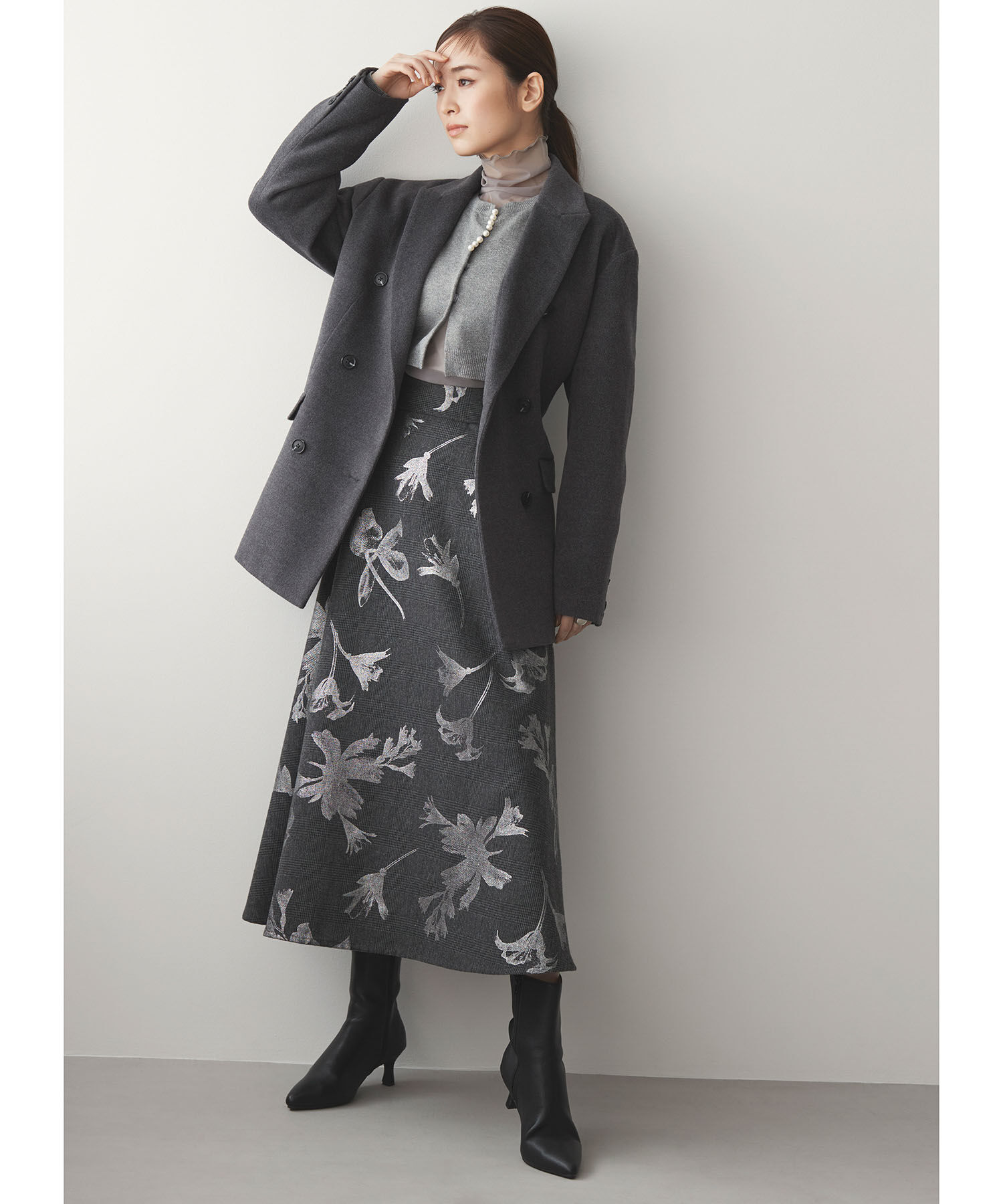 VIS「【程よい透け感】チェック＆花柄＆無地シアーインナー」|Tシャツ・カットソー|