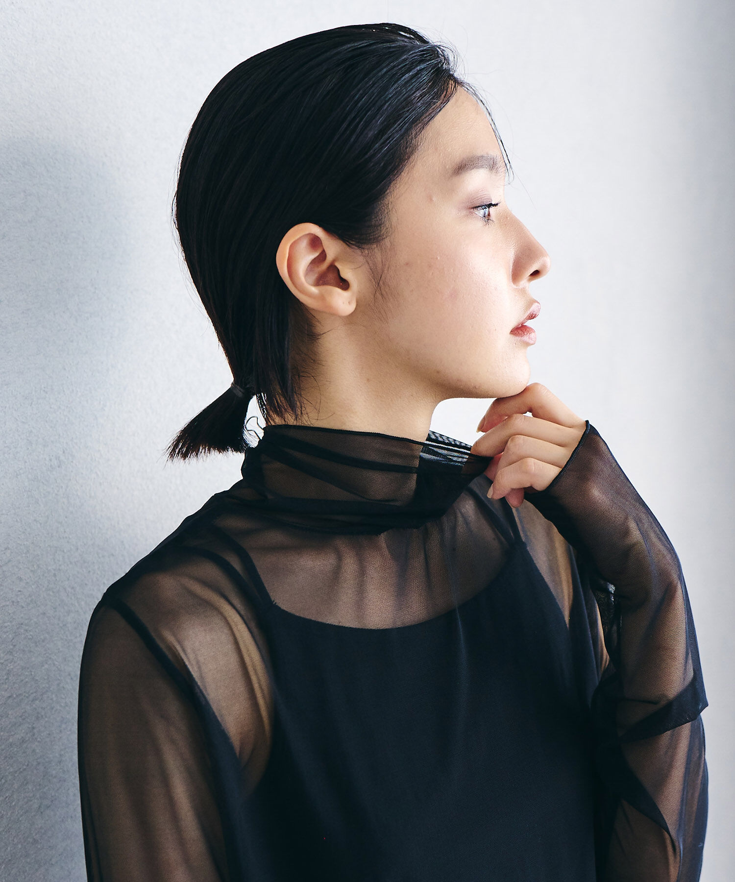 VIS「【程よい透け感】チェック＆花柄＆無地シアーインナー」|Tシャツ・カットソー|