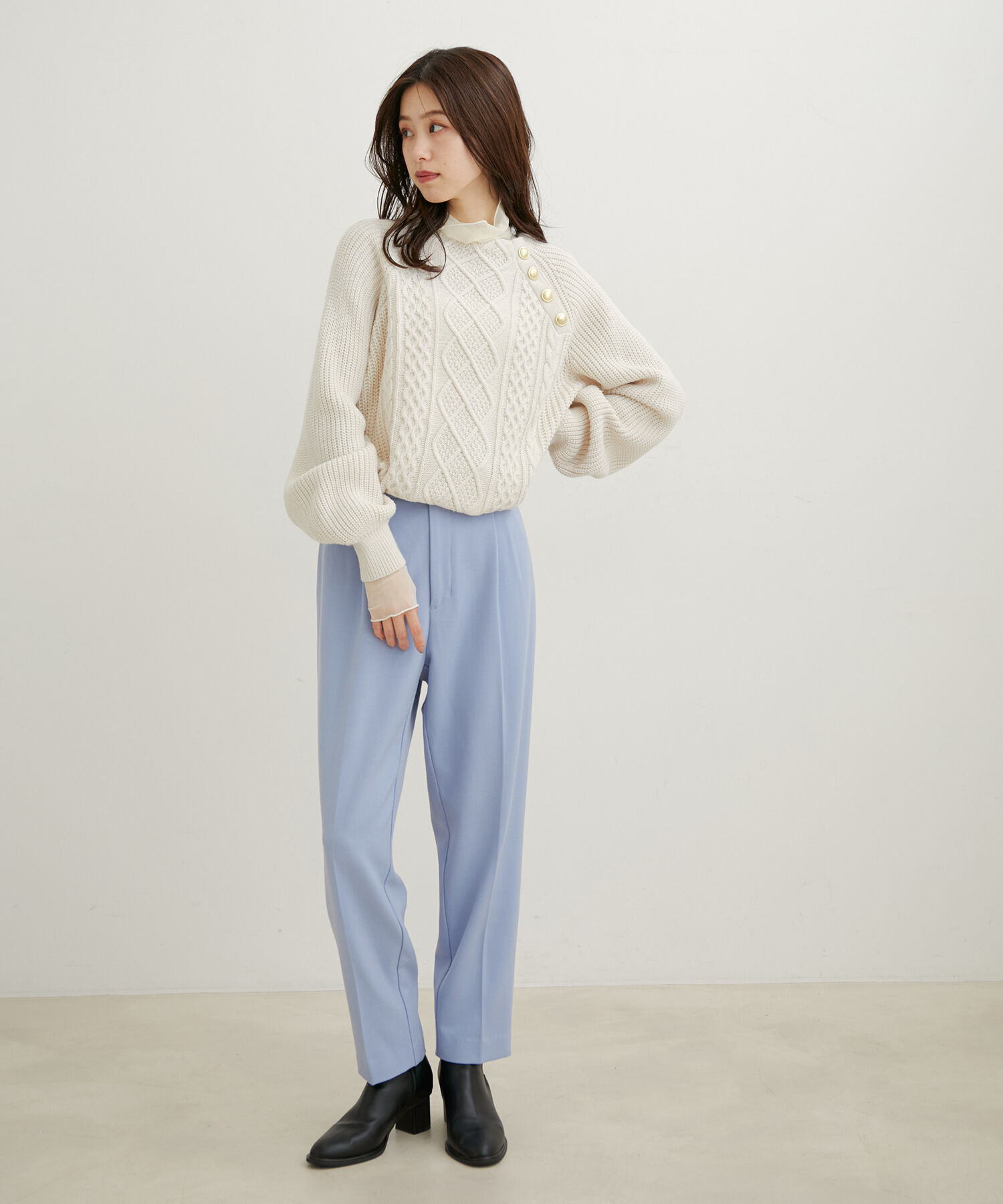 VIS「【程よい透け感】チェック＆花柄＆無地シアーインナー」|Tシャツ・カットソー|