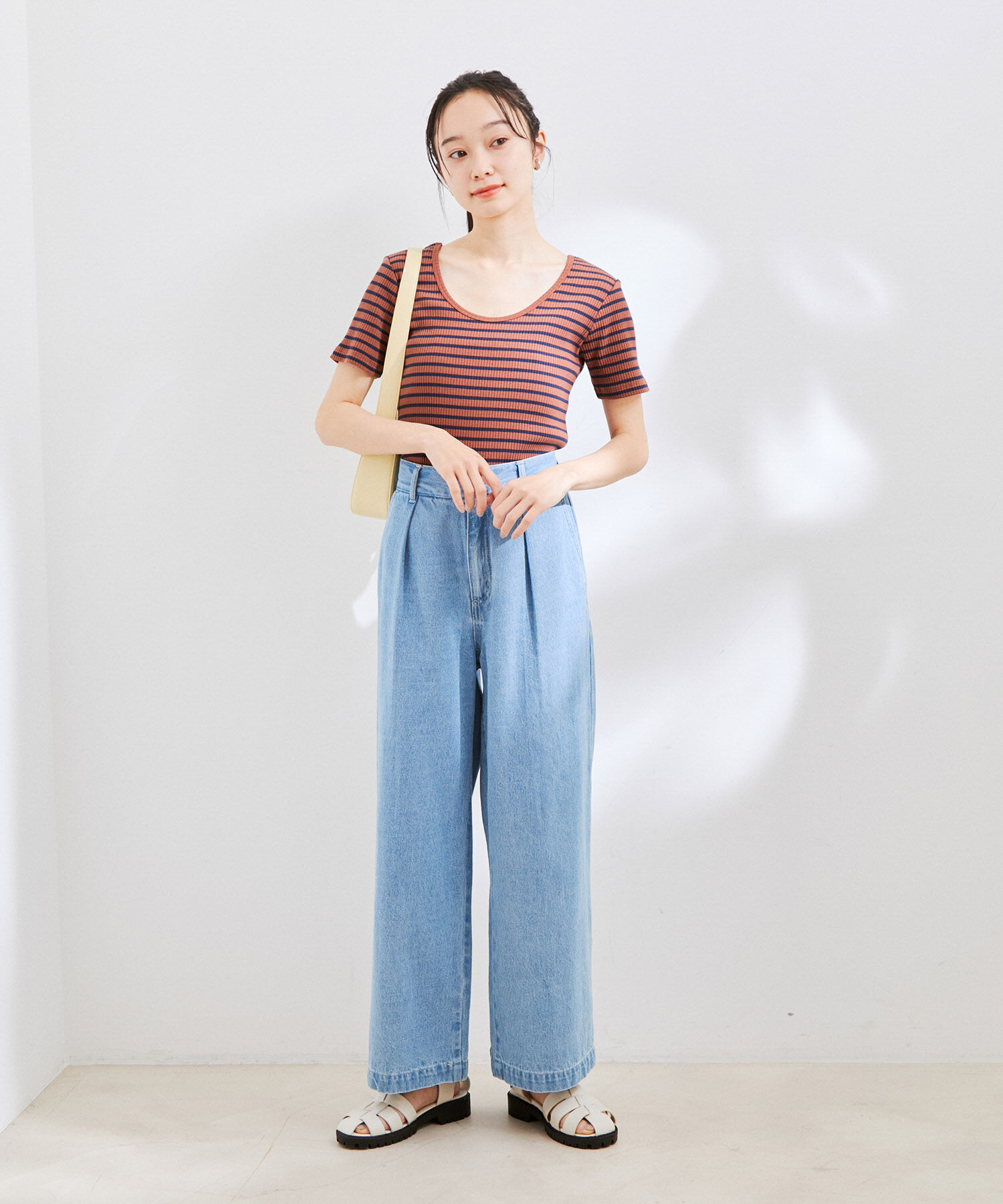 VIS「【洗える】【前後2WAY】テレコ半袖プルオーバー」|Tシャツ・カットソー|