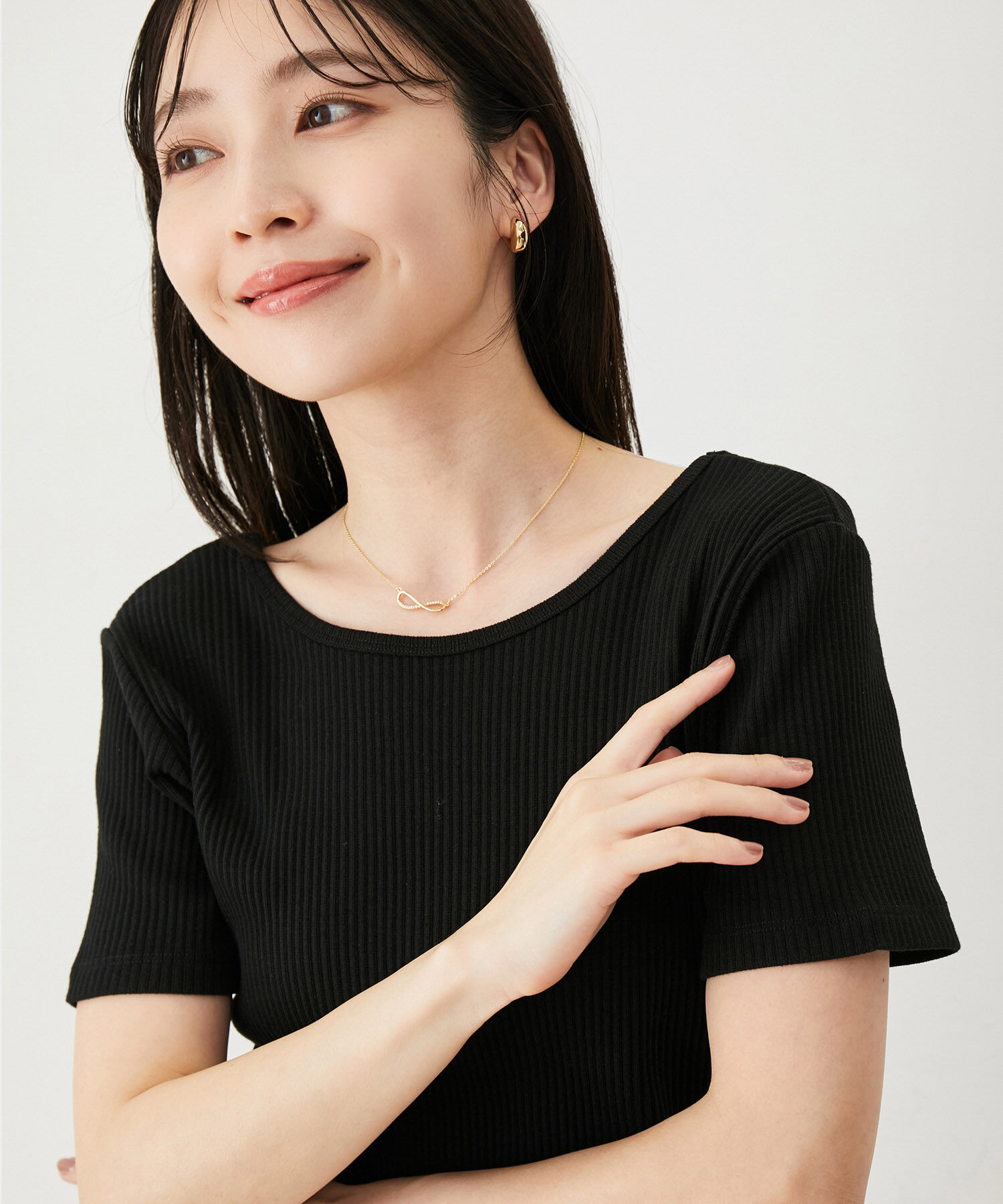 VIS「【洗える】【前後2WAY】テレコ半袖プルオーバー」|Tシャツ・カットソー|