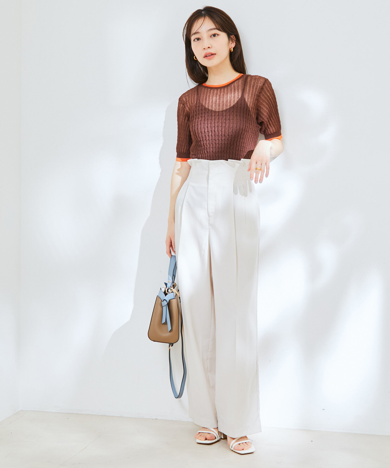 VIS「ポコポコシアーハーフスリーブニット」|ニット・セーター|