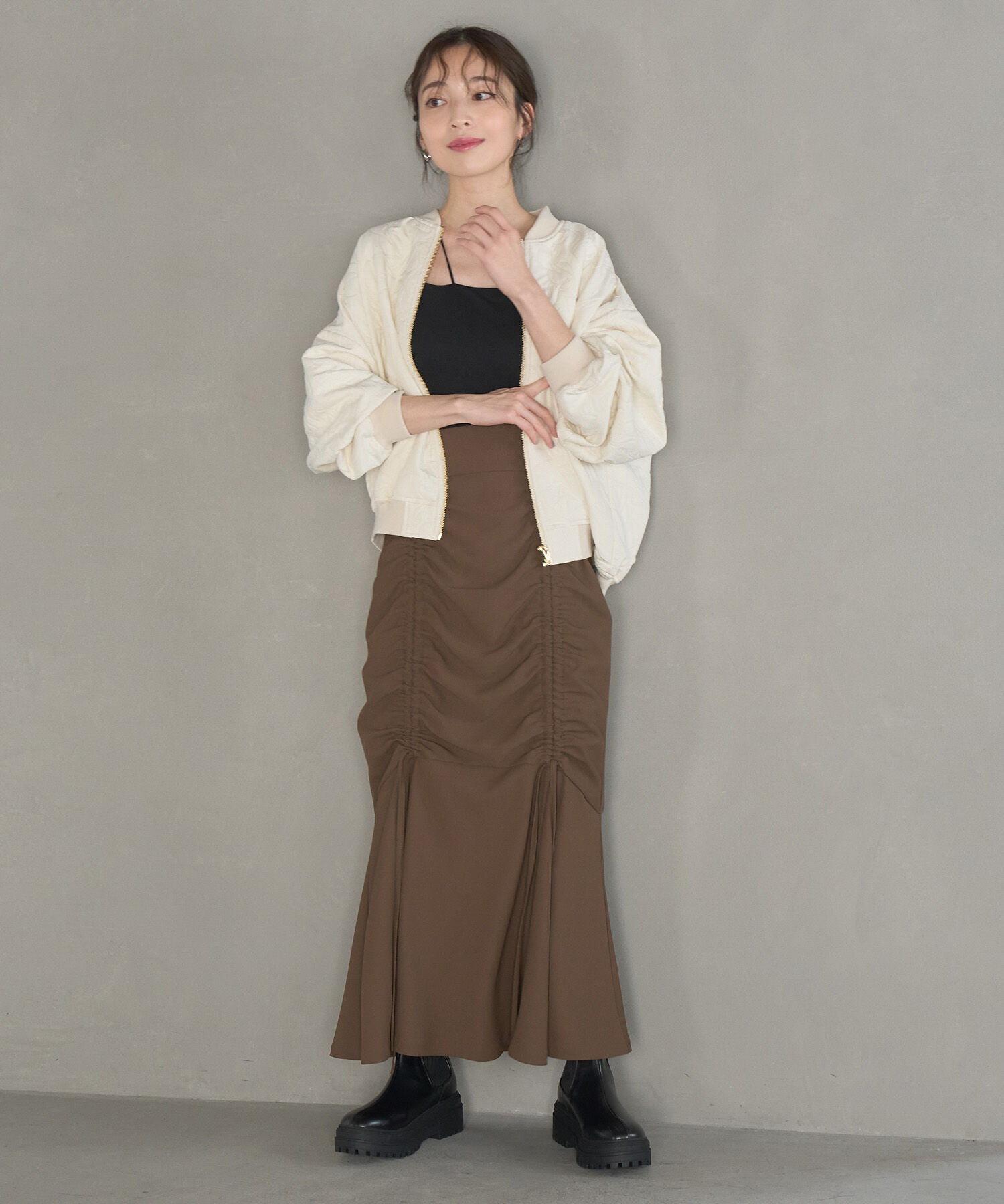 VIS「【洗える】ドロストマーメイドスカート」|スカート|