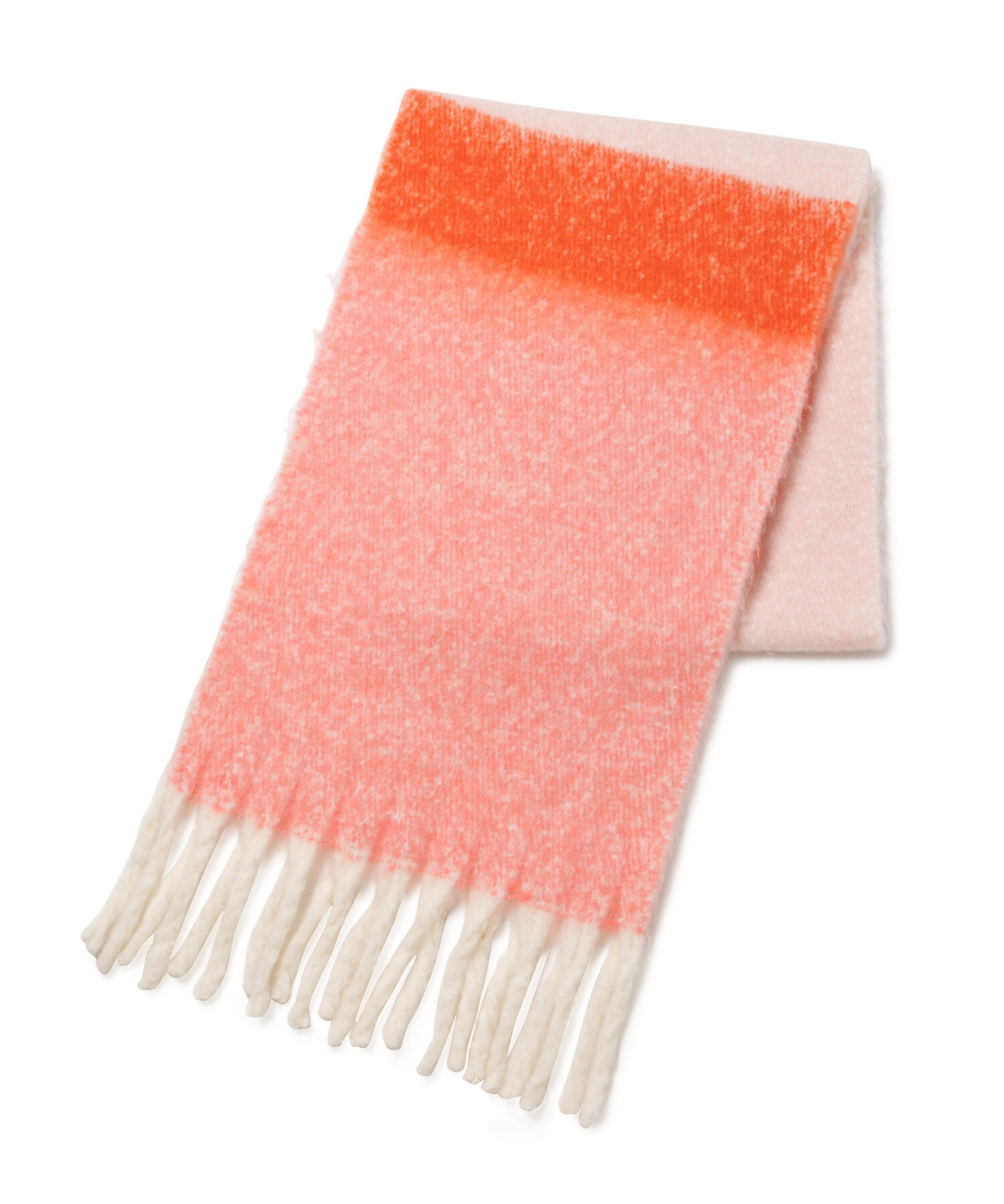 VIS「【リサイクルポリ】ボーダー太フリンジマフラー」|マフラー|