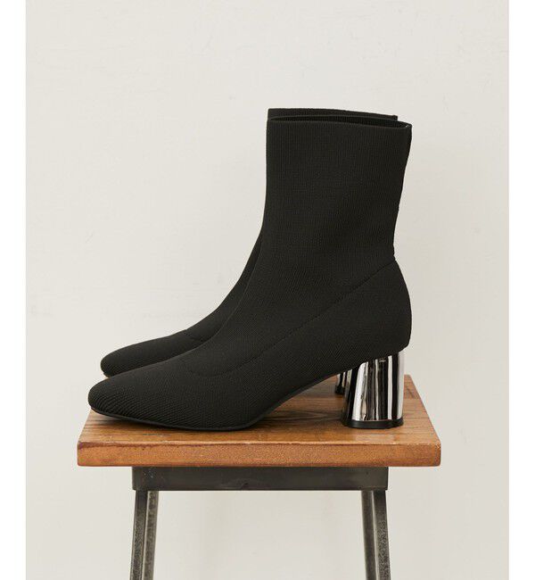 VIS「【保温・抗菌防臭】スクエアトゥニットショートブーツ」|ロングブーツ|