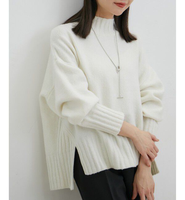 VIS「【選べる着丈】ふわもこサイドスリットニット【洗える】」|ニット・セーター|オフサブ