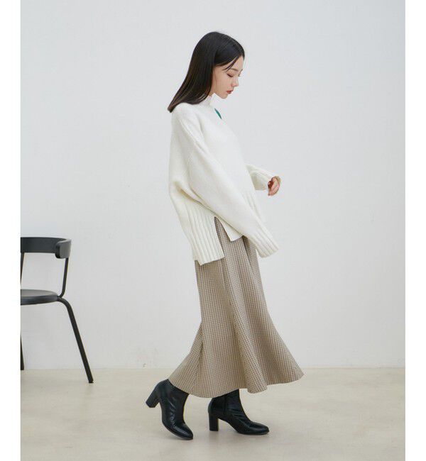 VIS「【選べる着丈】ふわもこサイドスリットニット【洗える】」|ニット・セーター|