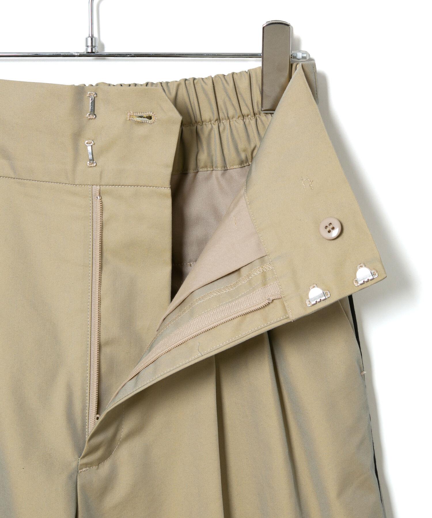 VIS「【洗える】サイドラインワイドパンツ」|スラックス|