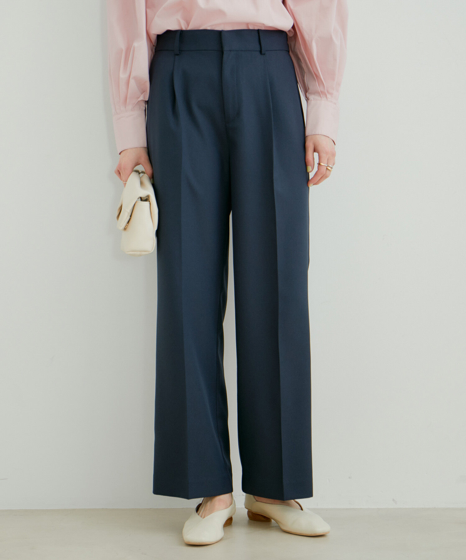 VIS「美HITワンタックストレートパンツ【洗える】」|スラックス|