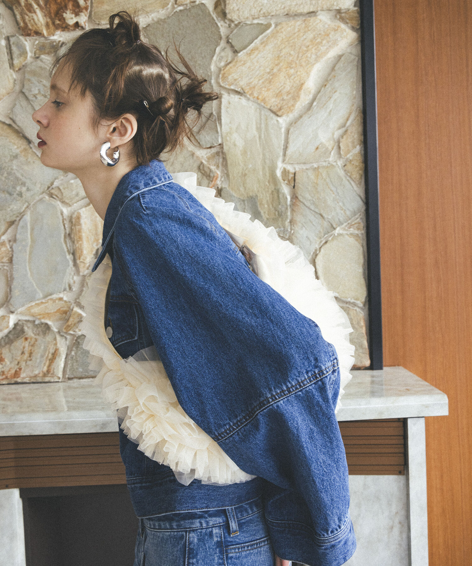 VIS「【ご好評につき追加生産】チュールフリルショルダーバッグ【3WAY】」|ショルダー・メッセンジャー|