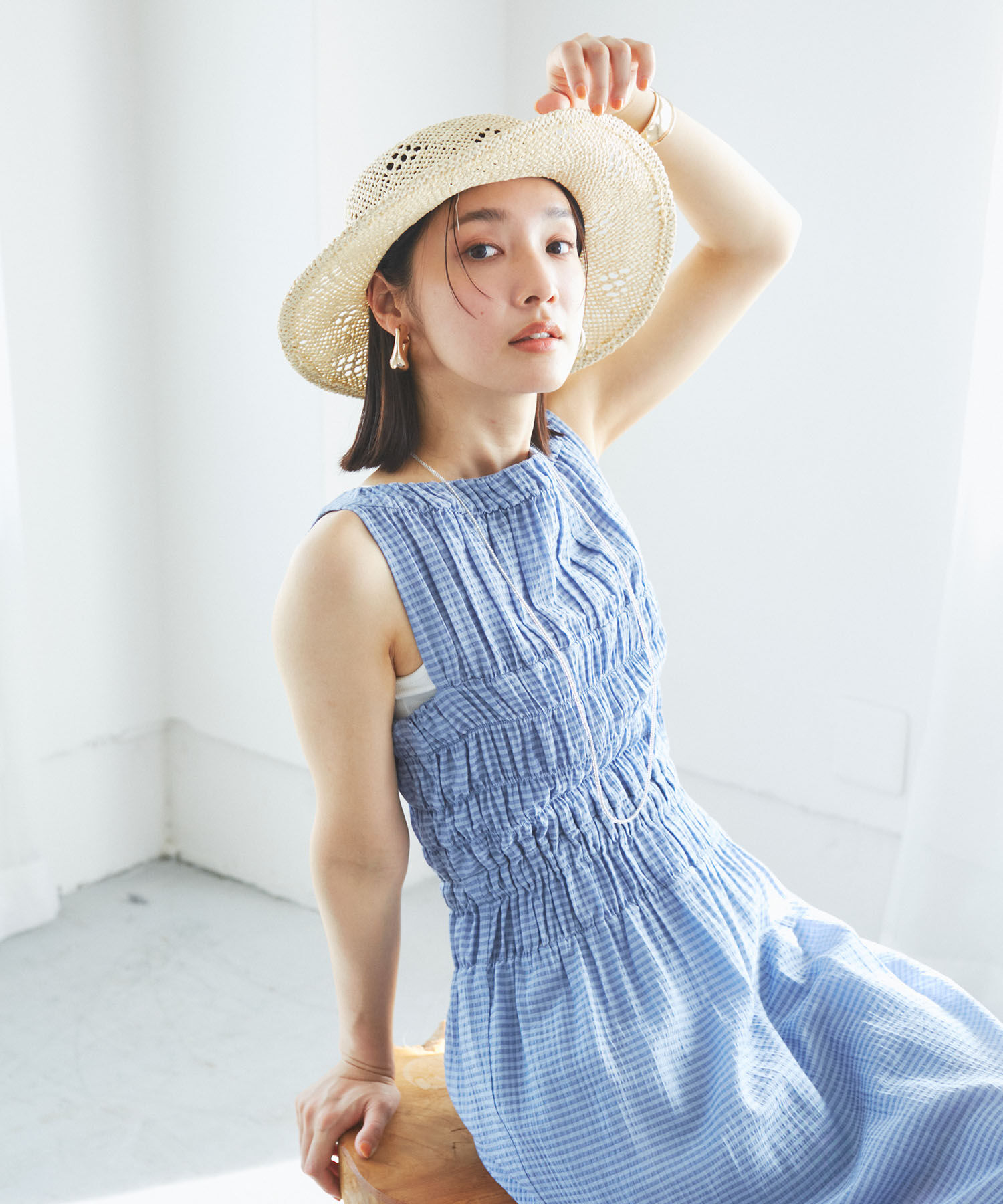 VIS「トライアングルメッシュ雑材ハット」|ハット|