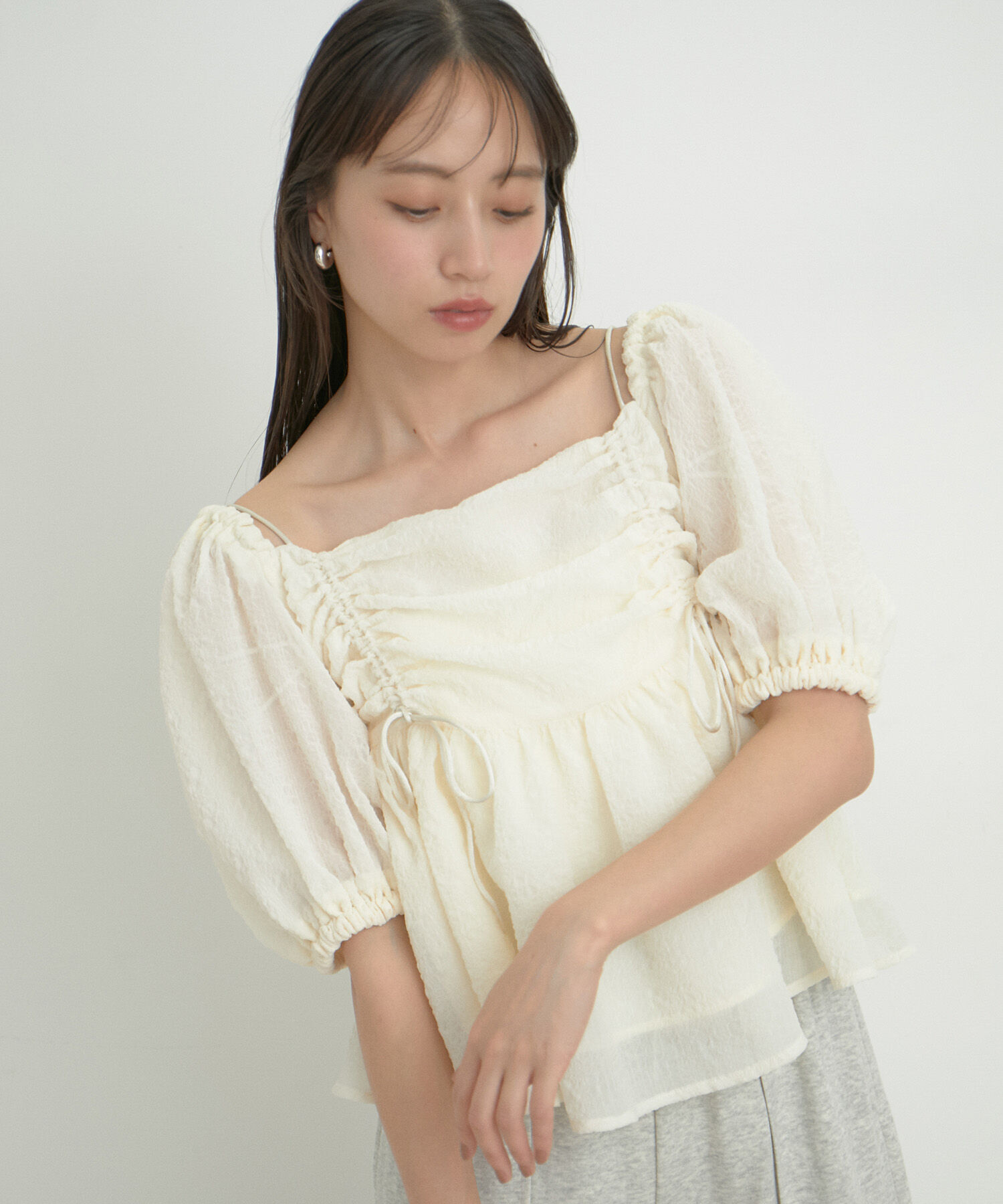 VIS「【2WAY】リボンディテールオフショルブラウス」|シャツ・ブラウス|