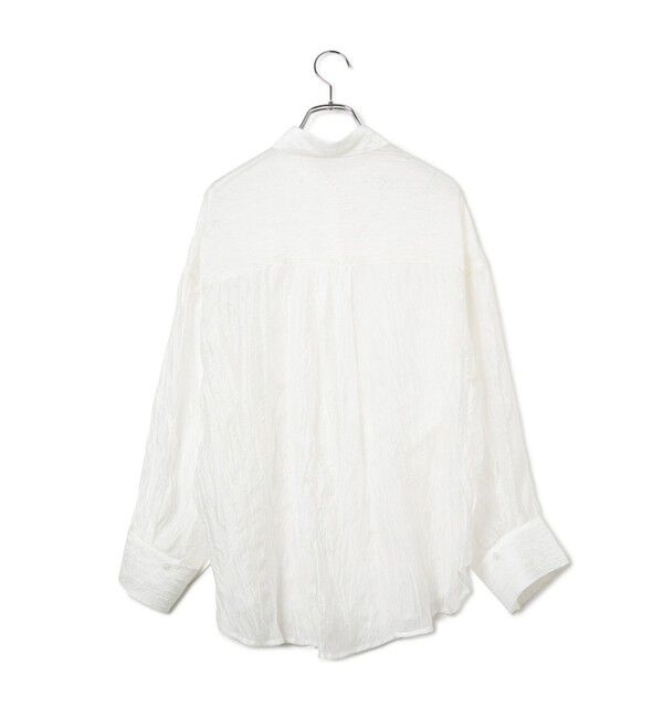 VIS「【洗える】【マルチWAY】シワ加工シアーシャツ」|シャツ・ブラウス|