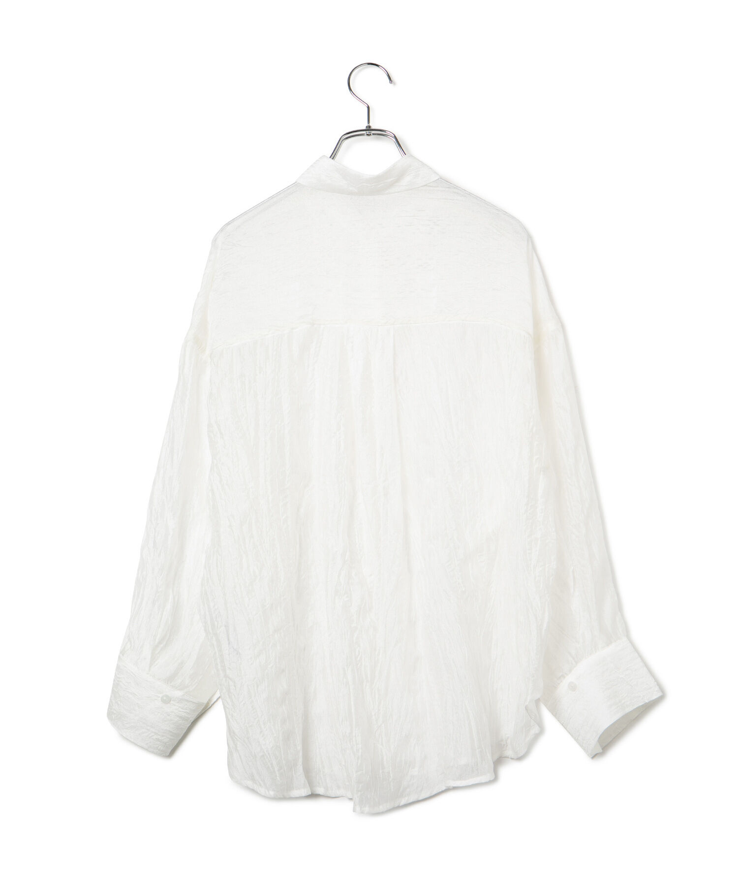 VIS「【洗える】【マルチWAY】シワ加工シアーシャツ」|シャツ・ブラウス|