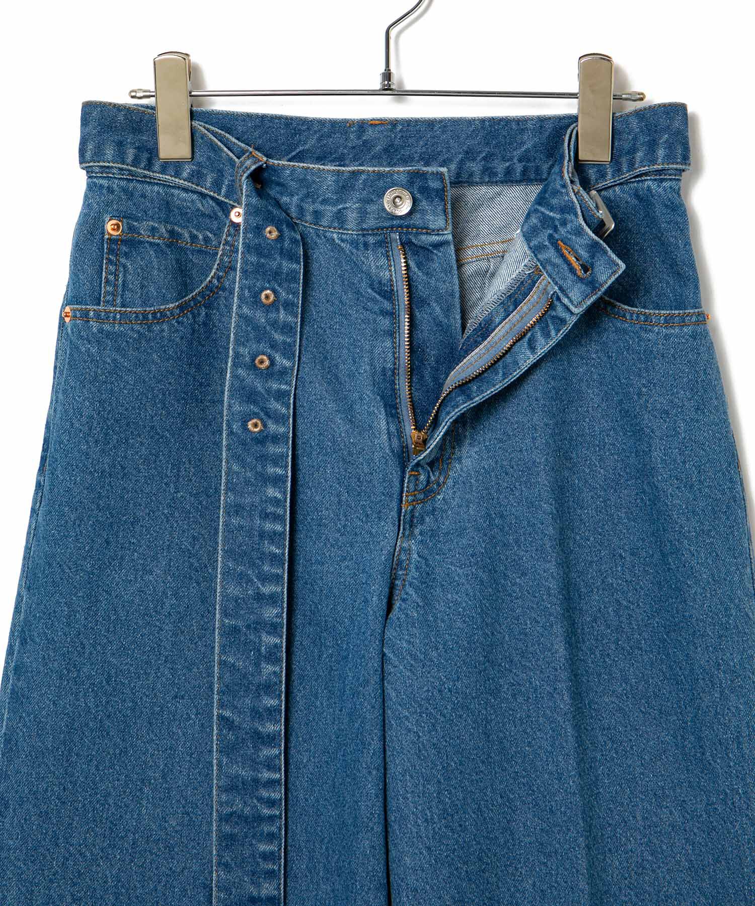 VIS「【洗える】センタープレスワイドデニム」|デニム|