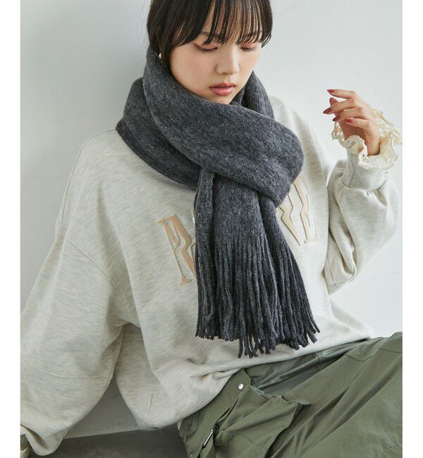 VIS「ミンクタッチもちもちストール」|ストール|チャコール
