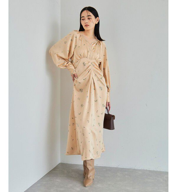 VIS「オリジナル花柄クリンクル加工ワンピース」|ワンピース|