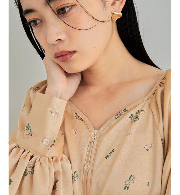 VIS「オリジナル花柄クリンクル加工ワンピース」|ワンピース|