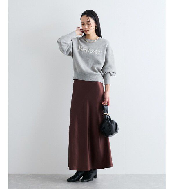 VIS「スウェットライク刺繍ロゴニットプルオーバー」|ニット・セーター|