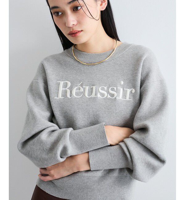 VIS「スウェットライク刺繍ロゴニットプルオーバー」|ニット・セーター|