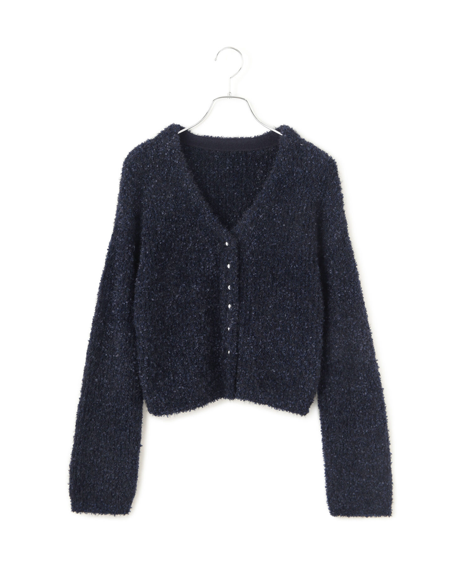 VIS「フェザーリボンヤーン多釦カーディガン」|カーディガン|