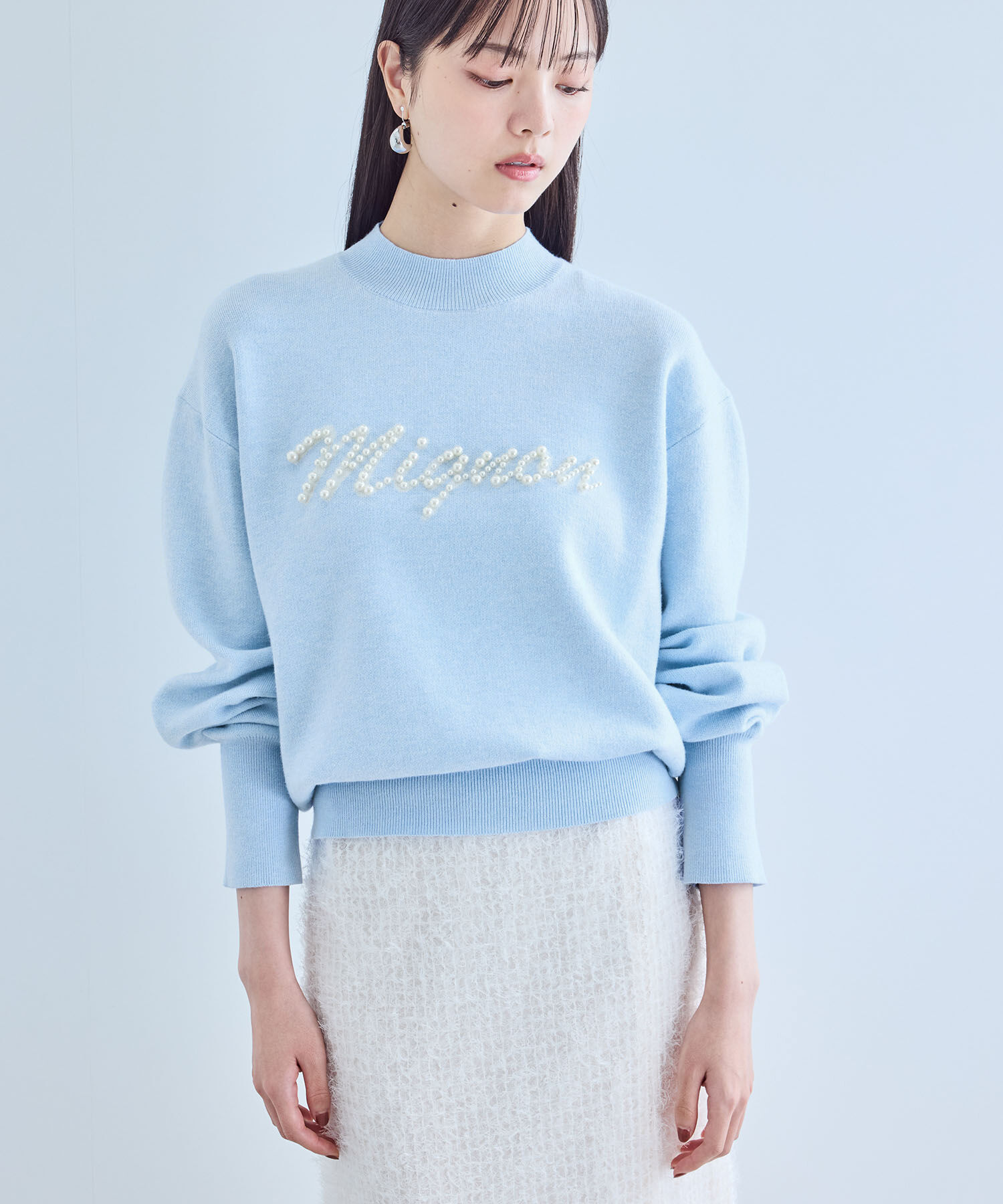 VIS「スウェットライクパールロゴニット」|ニット・セーター|