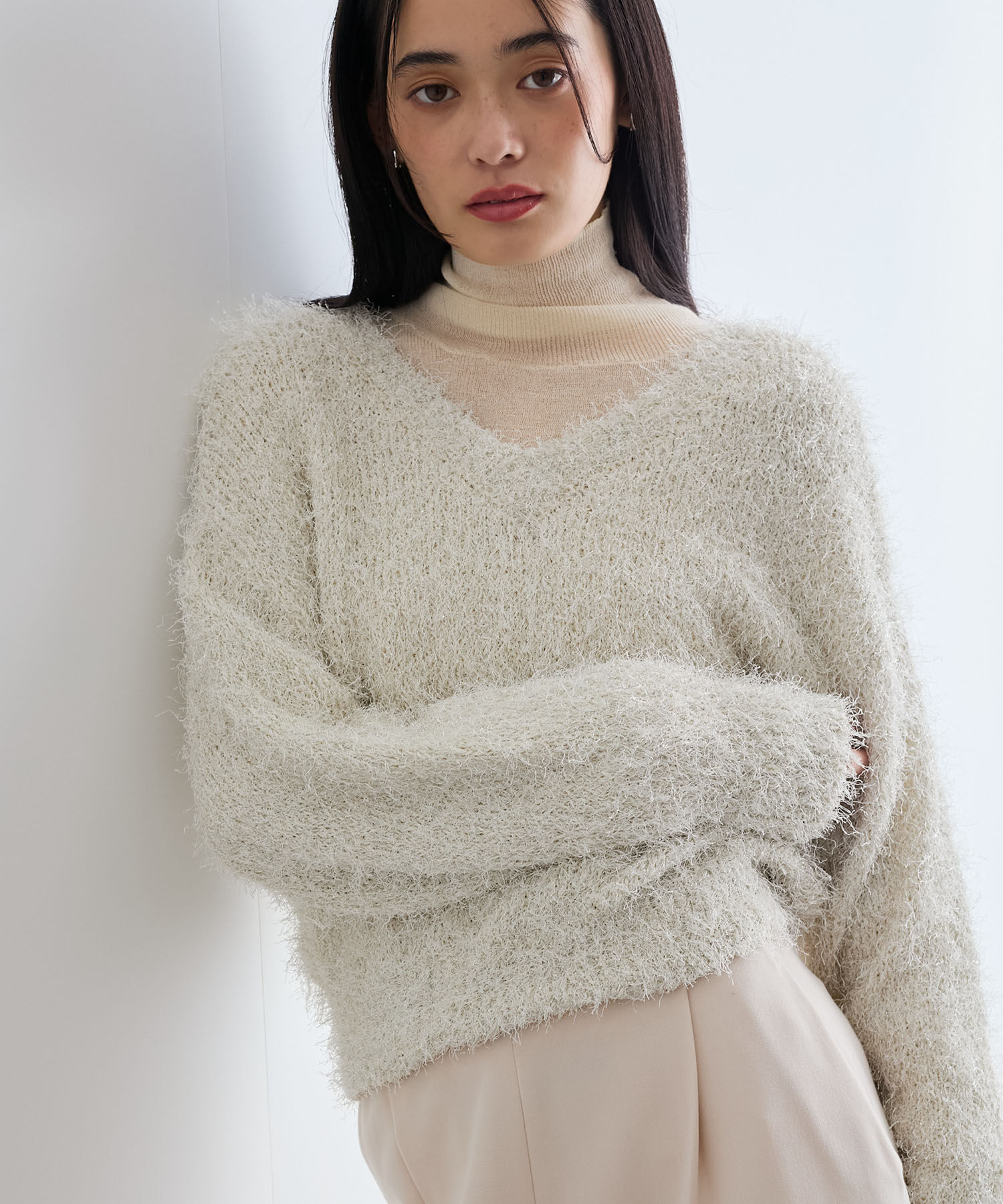 VIS「【洗える】ふわキラニットプルオーバー」|ニット・セーター|