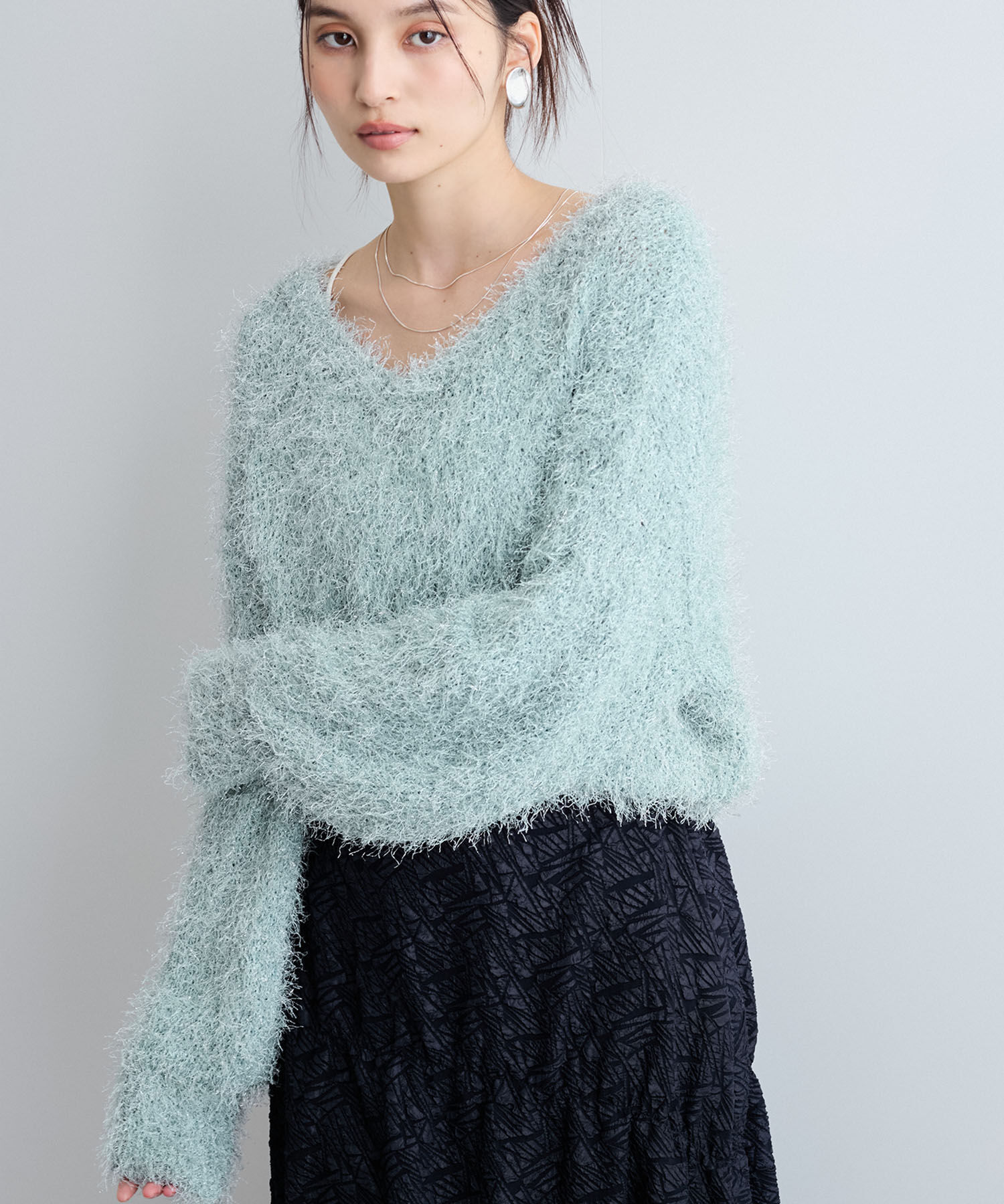 VIS「【洗える】ふわキラニットプルオーバー」|ニット・セーター|