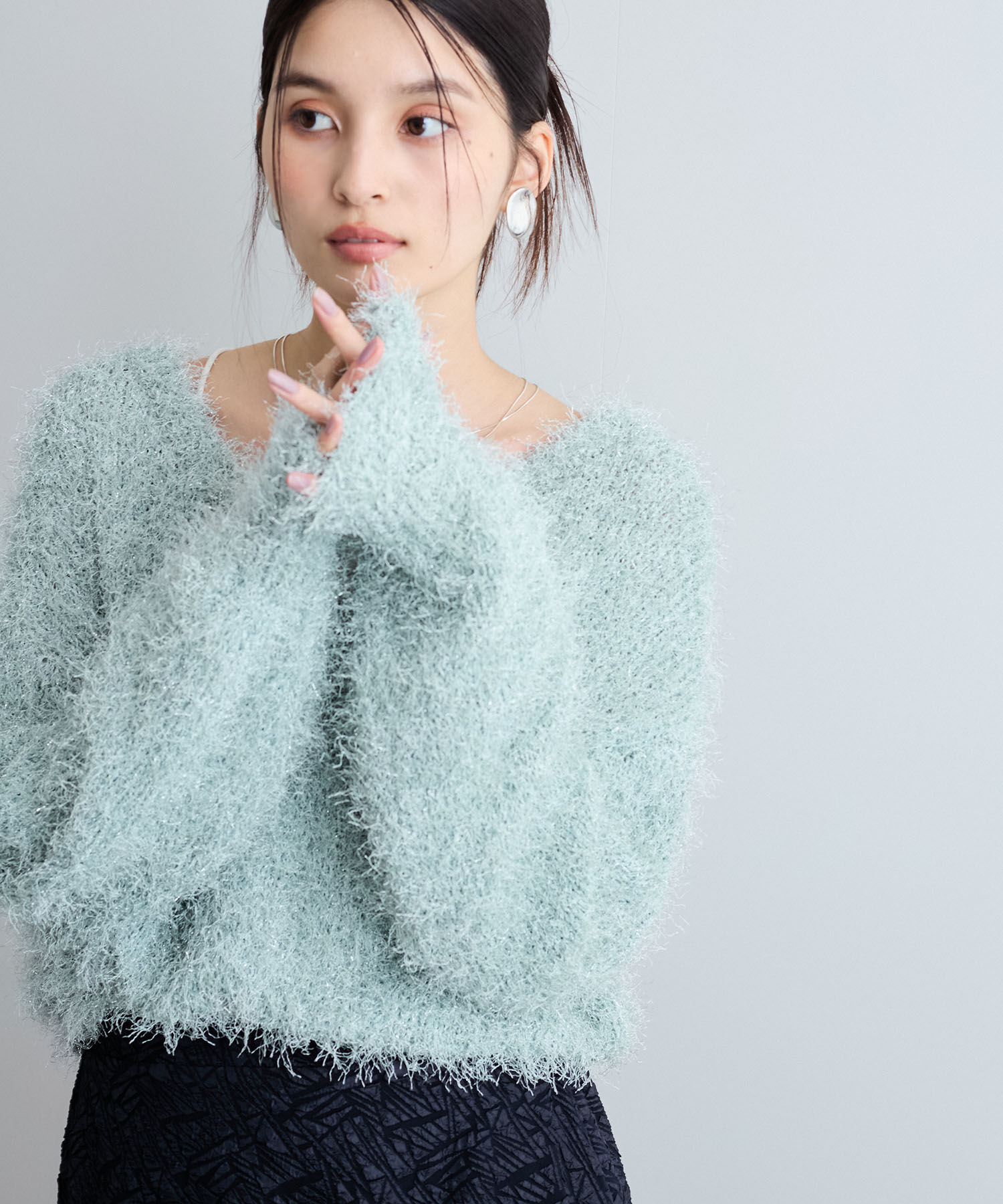 VIS「【洗える】ふわキラニットプルオーバー」|ニット・セーター|