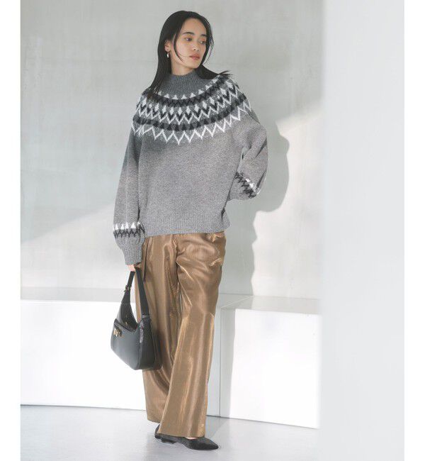 VIS「【洗える】シャイニーワンタックワイドパンツ」|チノ|