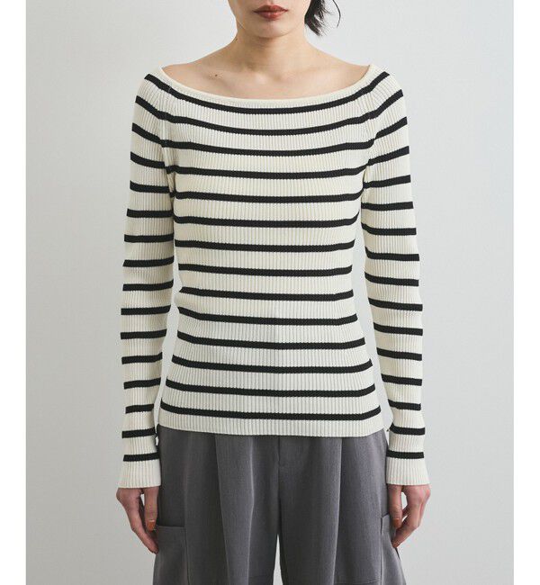 VIS「ワイドスクエアネックニット」|ニット・セーター|