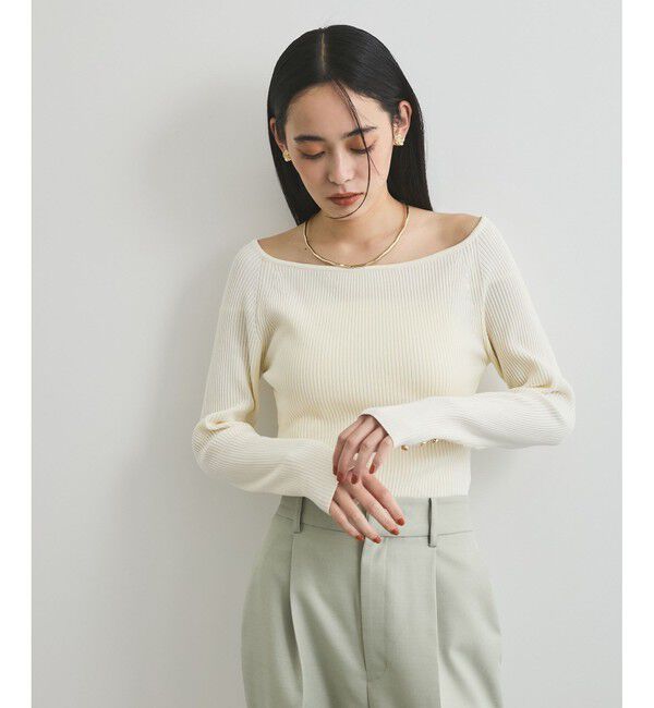 VIS「ワイドスクエアネックニット」|ニット・セーター|