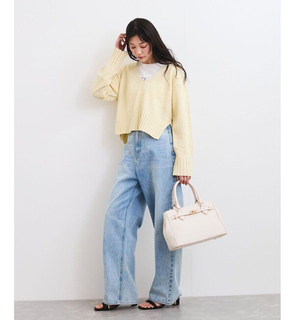 VIS「深Vネックミックスニットプルオーバー」|ニット・セーター|