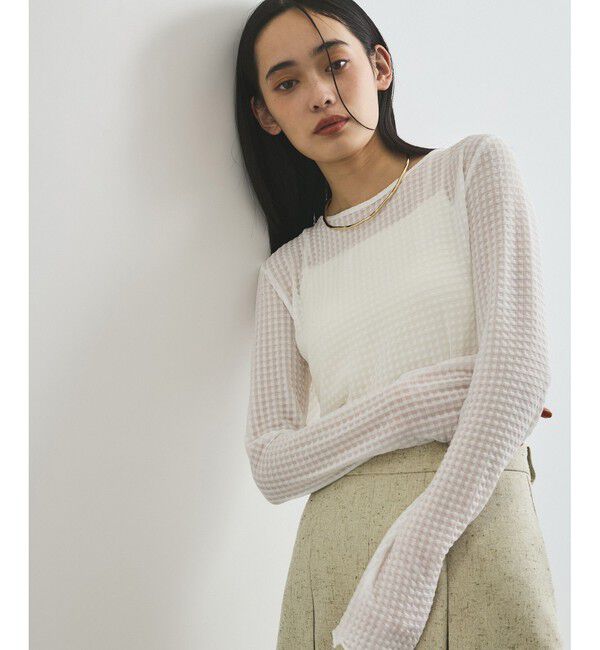 VIS「クルーネックインナートップス（レース・チェック・ラメ・シアー）」|Tシャツ・カットソー|