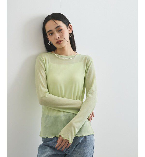 VIS「クルーネックインナートップス（レース・チェック・ラメ・シアー）」|Tシャツ・カットソー|