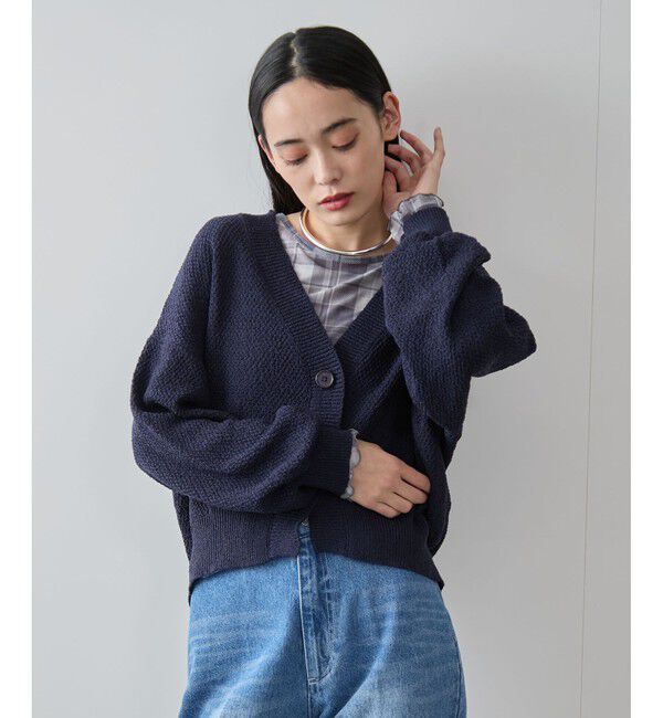 VIS「リンクス柄コクーンカーディガン」|カーディガン|